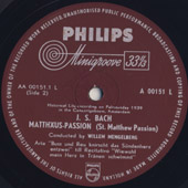 Bach Mengelberg Philips  4 Minigroove Labels