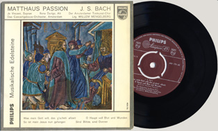 45 RPM disc with excerpts from Mengelberg's St. Matthew Passion.